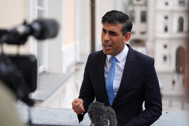 Rishi Sunak promised to pay ‘comprehensive compensation’ to those affected and infected by the scandal (Jordan Pettitt/PA)