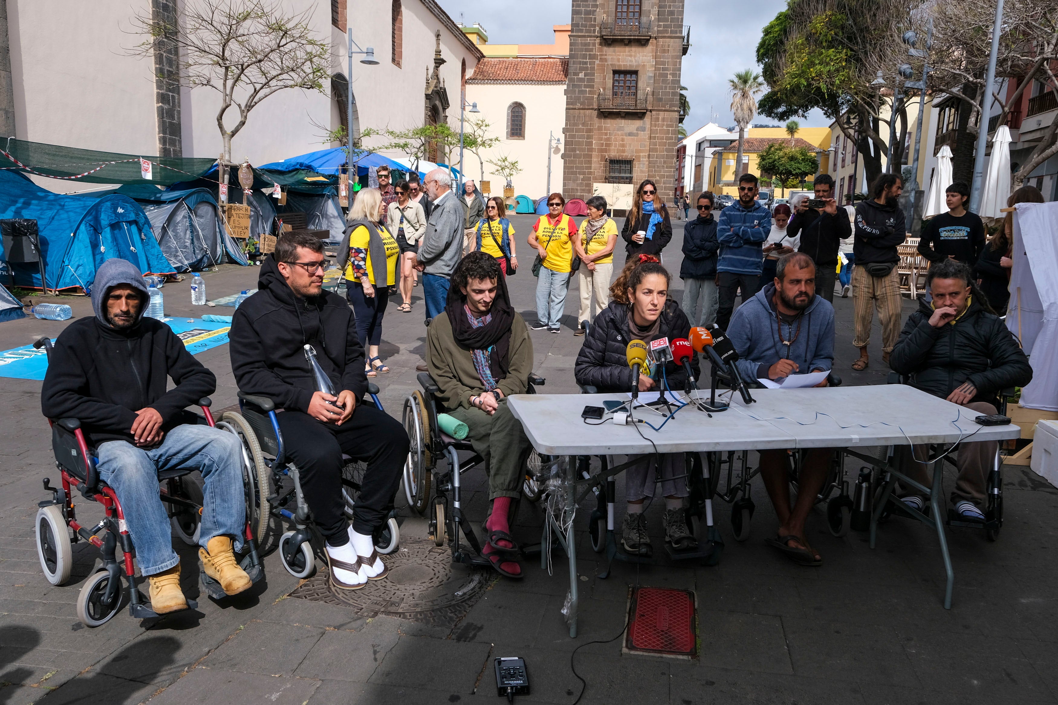 Activists on a hunger strike to demand the halt of construction of a new hotel and a touristic luxury homes complex in southern Tenerife island