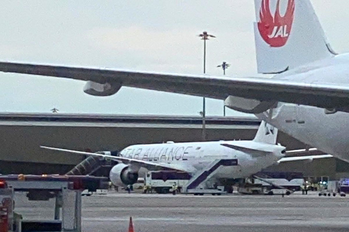 The Boeing 777-300ER aircraft of Singapore Airlines, flight SQ321 from Heathrow is seen on tarmac