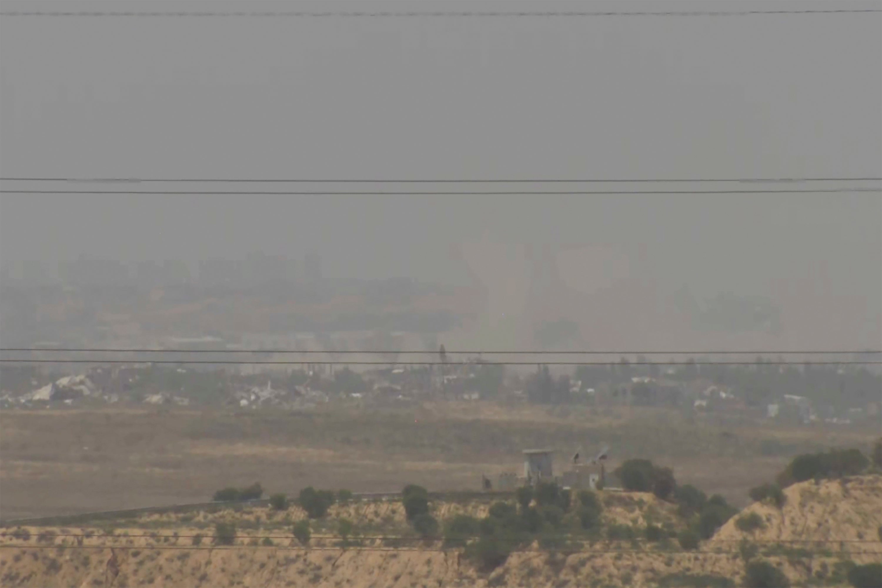 The view from the Israel AP live feed, which was taken down by Israeli officials