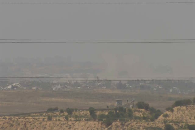 <p>The view from the Israel AP live feed, which was taken down by Israeli officials </p>