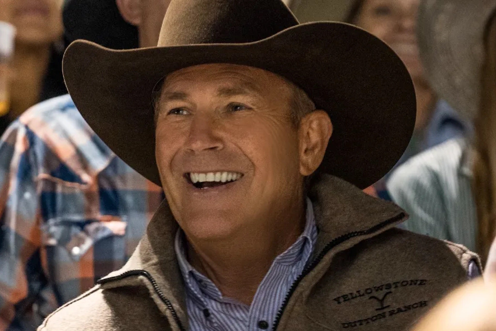 Reason to smile: Kevin Costner has found enormous small screen success thanks to his Paramount western ‘Yellowstone’