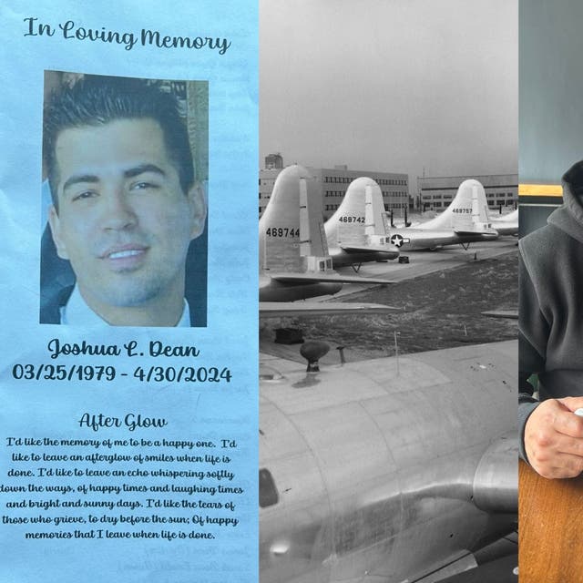 <p>Joshua Dean memorial service on the left, Santiago Paredes on the right</p>