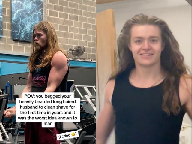 <p>Wife expresses her regret for making husband shave his beard after seeing the results </p>