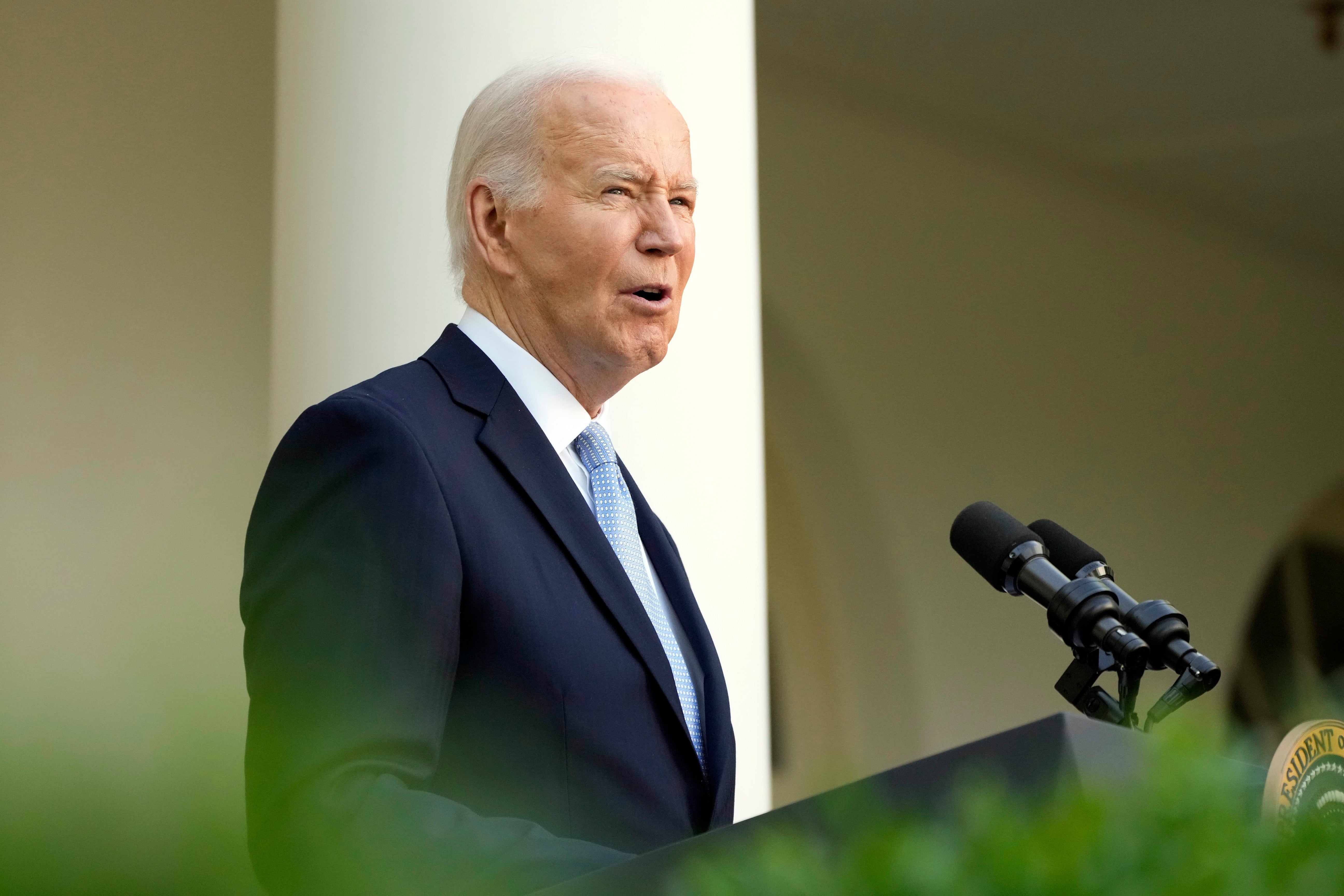 President Joe Biden speaks at the White House on May 20