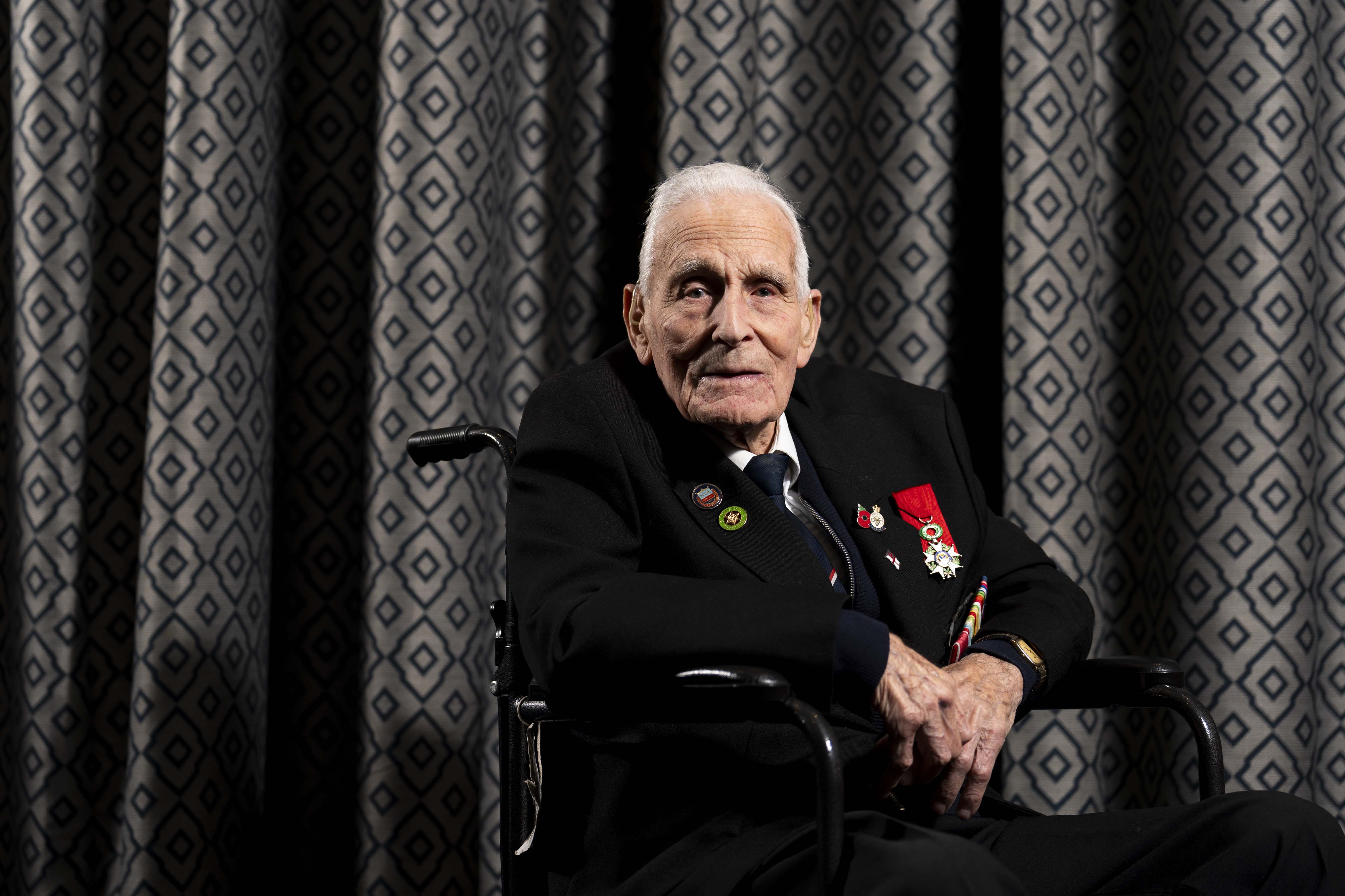 D-Day veteran John Dennett served with the Royal Navy, offloading troops and heavy equipment at Sword Beach and returning injured troops and prisoners to Portsmouth (Jordan Pettitt/PA)