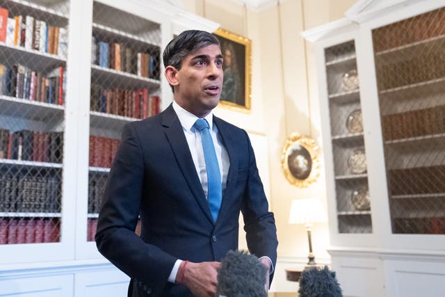 <p>Prime Minister Rishi Sunak welcomed the fall in inflation (Stefan Rousseau/PA)</p>