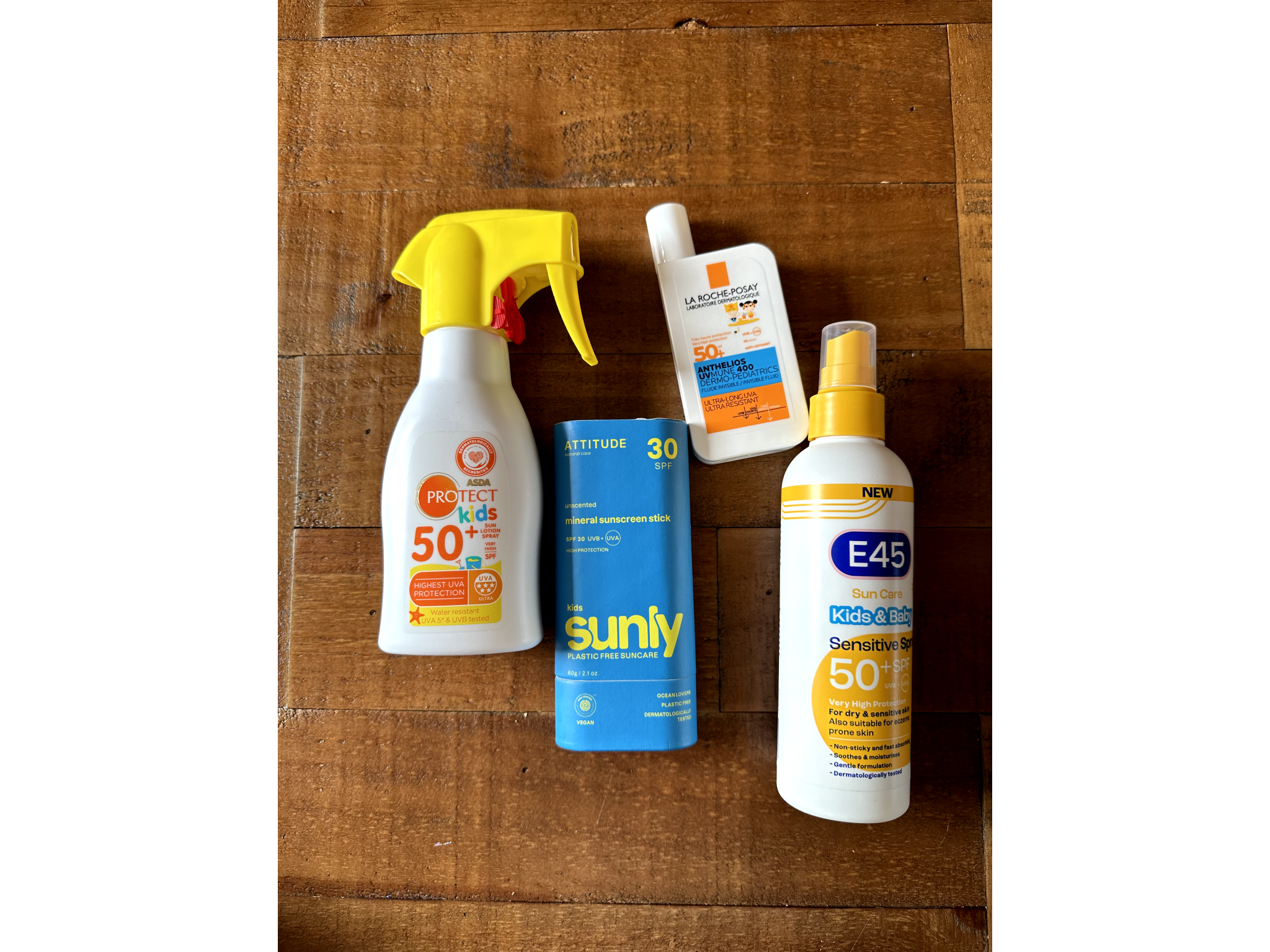 Just some of the sunscreens we slathered on our kids