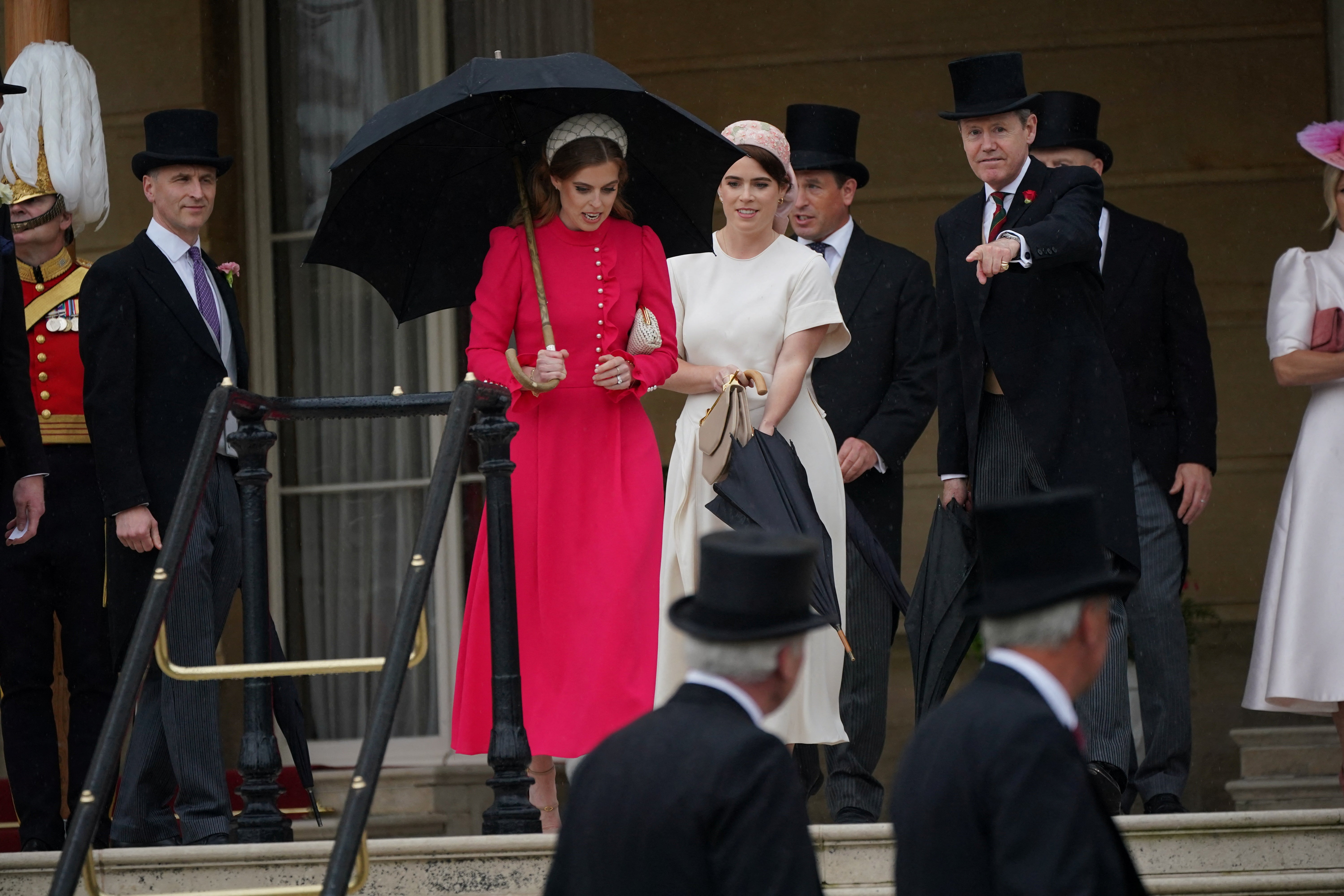 The princesses supported Prince William when he hosted a recent garden party.