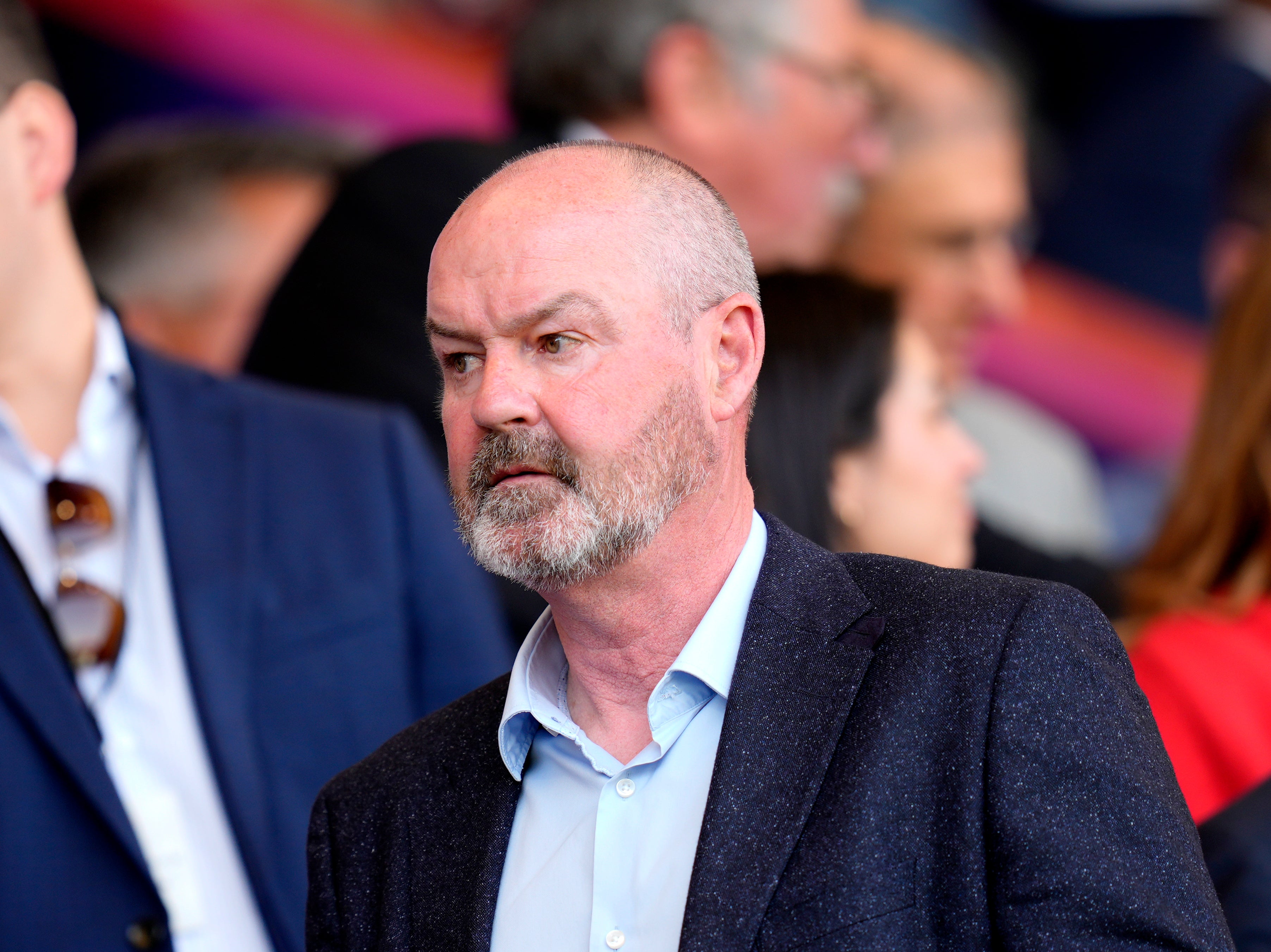 Scotland manager Steve Clarke in the stands at the Vitality Stadium for Bournemouth v Brentford