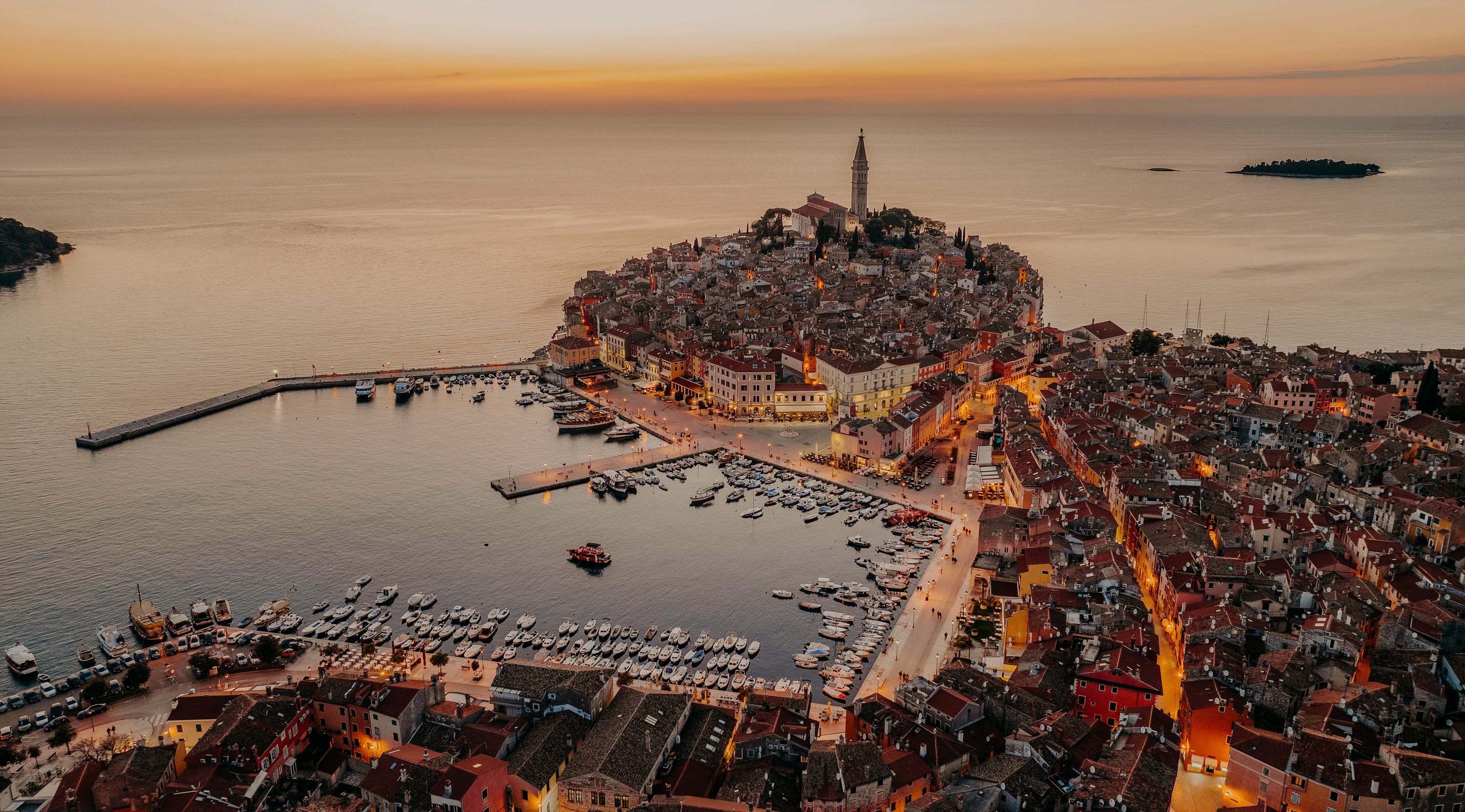 Rovinj, with its old town on the headland