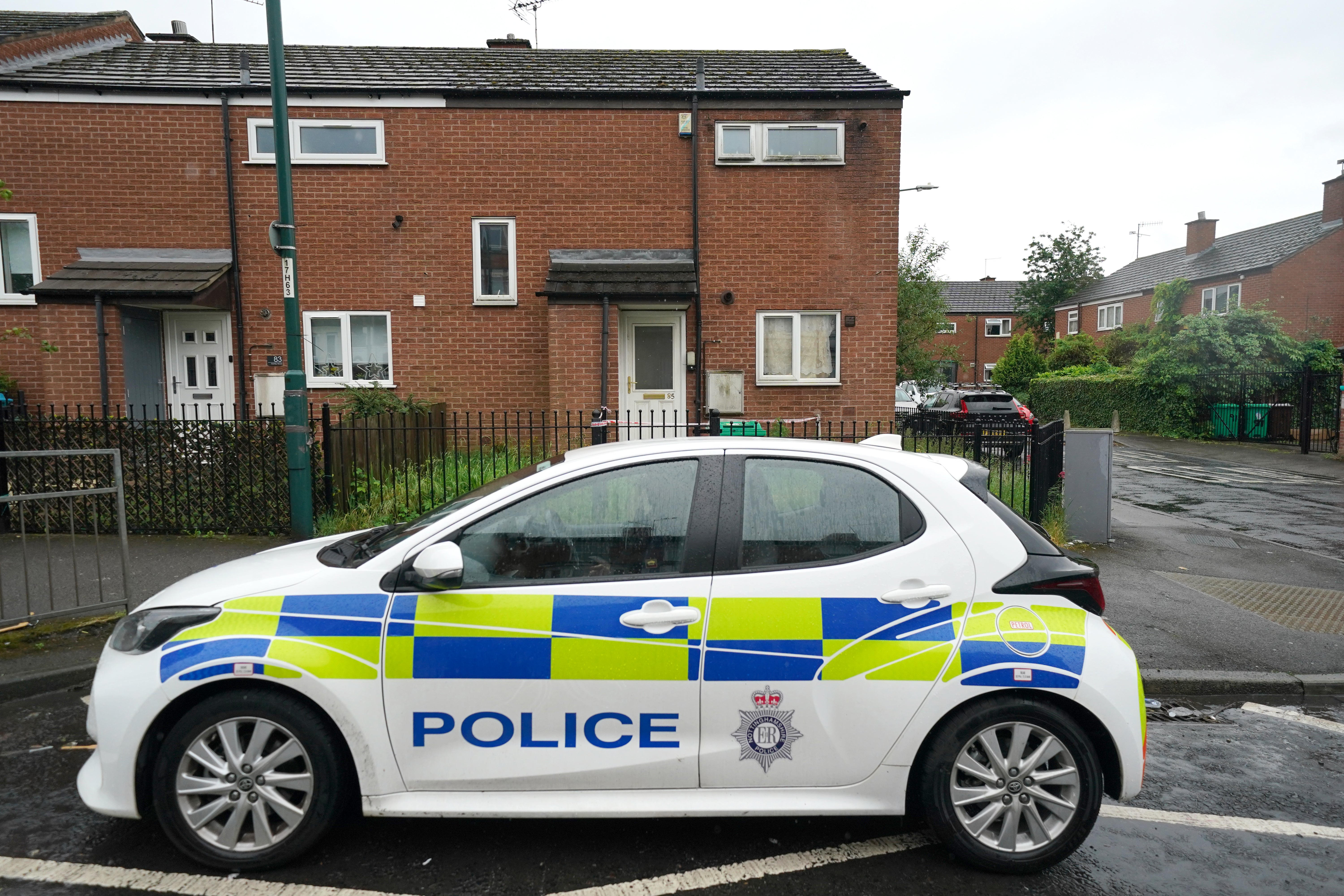 Police at the scene in Radford, Nottingham