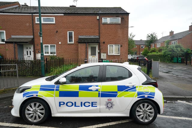 <p>Police at the scene in Radford, Nottingham </p>