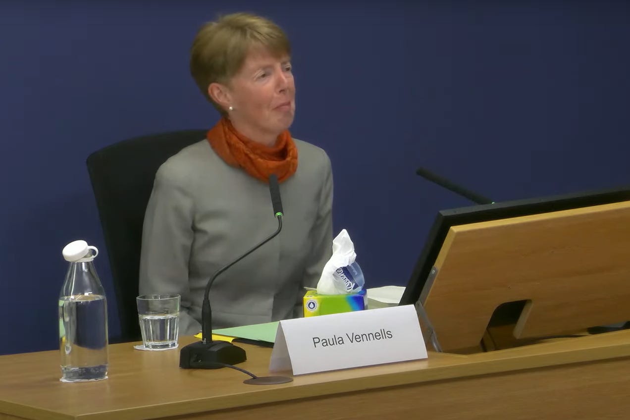 Former Post Office boss Paula Vennells became tearful during her evidence at the Post Office Horizon IT Inquiry