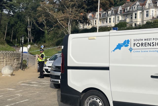 A police officer is near the scene at Boscombe Chine Gardens by Boscombe Pier, where remains of Simon Shotton were found. Picture date: Thursday September 7, 2023. (Anahita Hossein-Pour/PA)