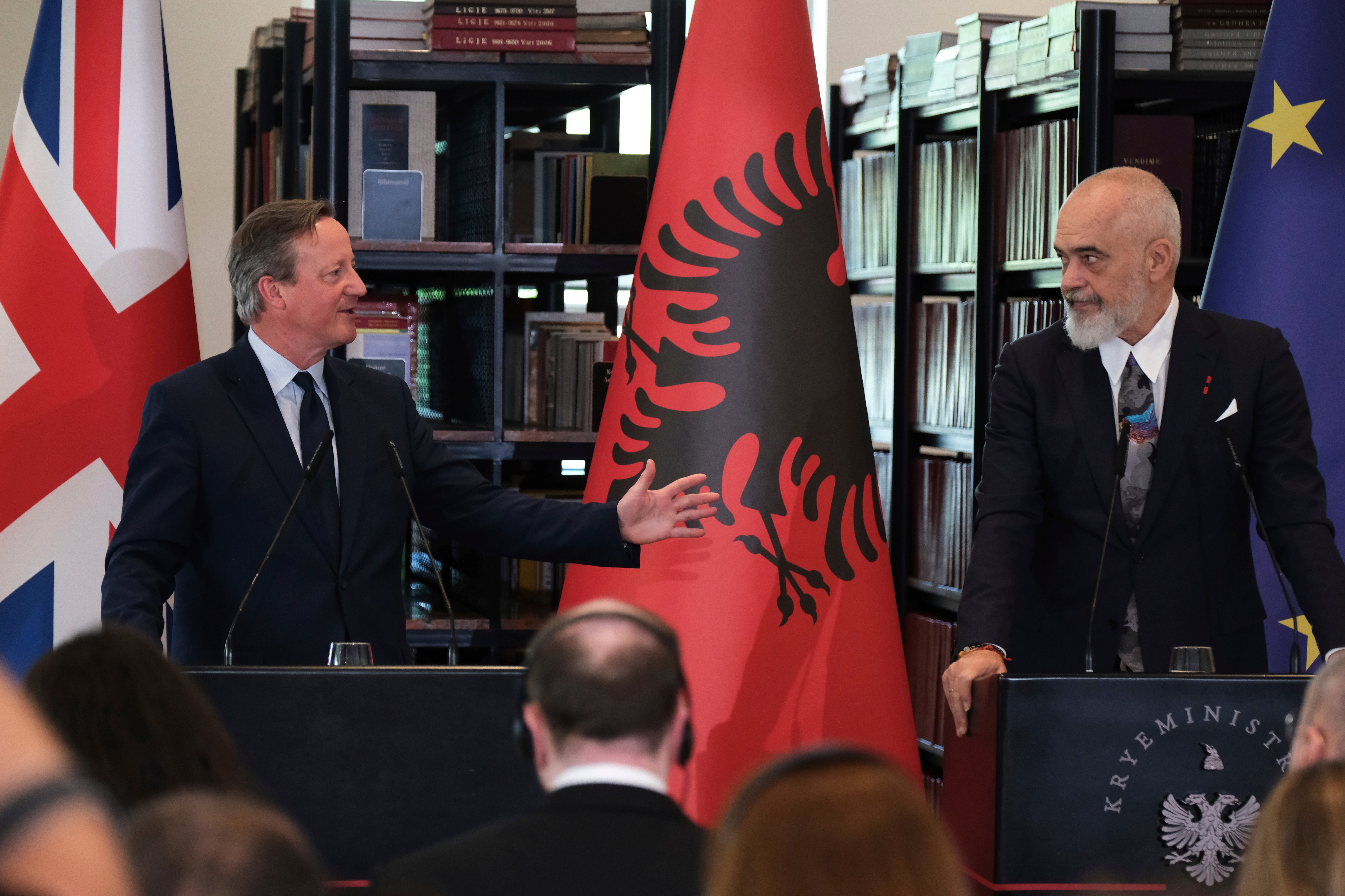 David Cameron cut short his trip to Albania to be back in the UK for a 4pm cabinet meeting