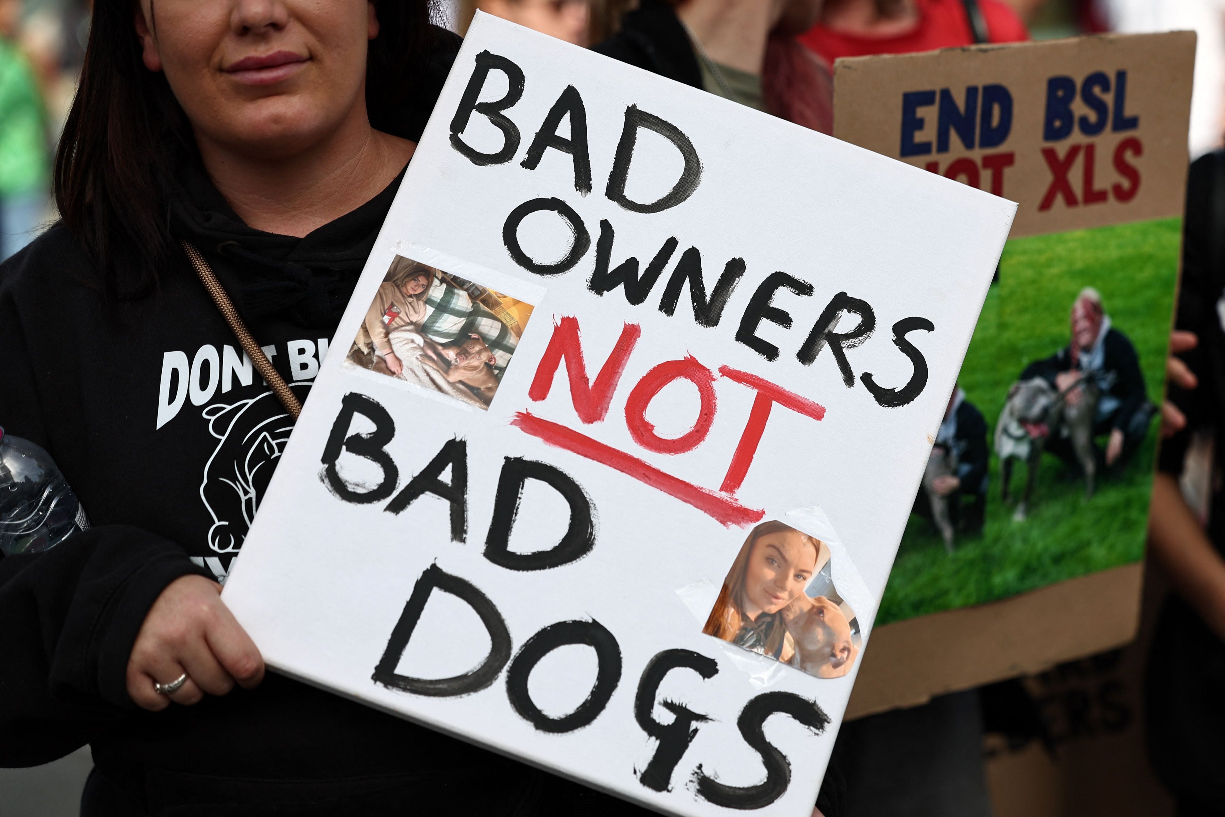 Supporters of the XL bully breed during a protest against banning the dogs in central London last year