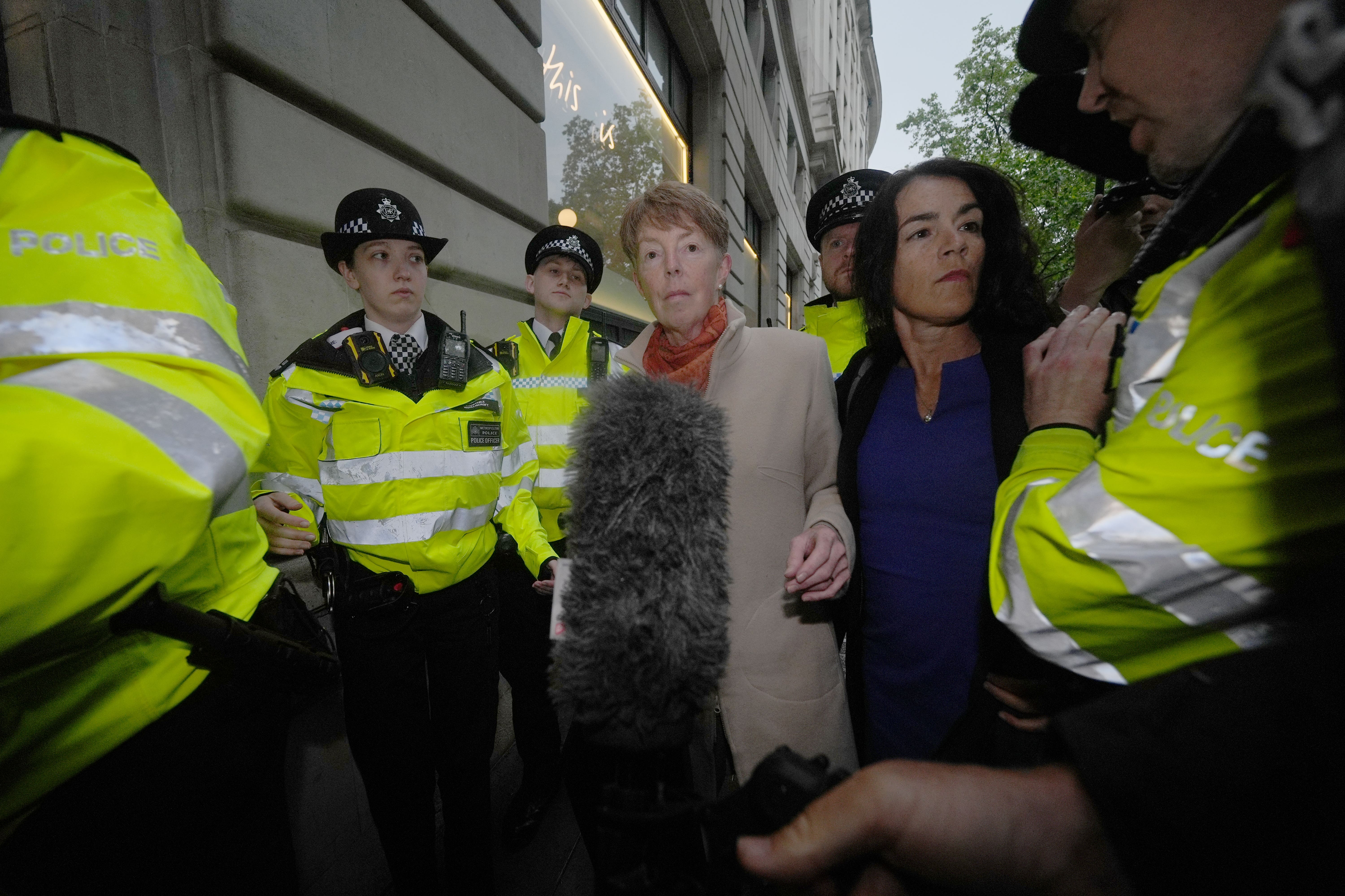 Vennells was surrounded by police and press as she arrived at the inquiry