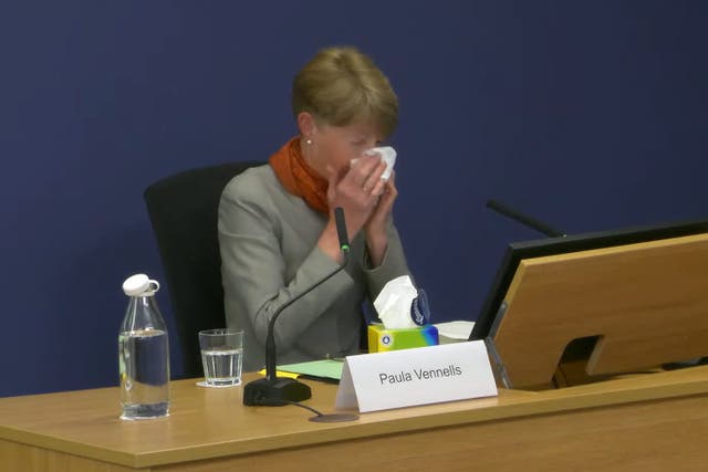 Ms Vennells broke down in tears during the Horizon IT inquiry on Wednesday (Post Office Horizon IT Inquiry/PA)