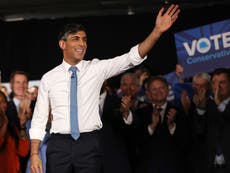 Bear hugs, security ejections and umbrellas just in case: Inside Rishi Sunak’s first election campaign rally