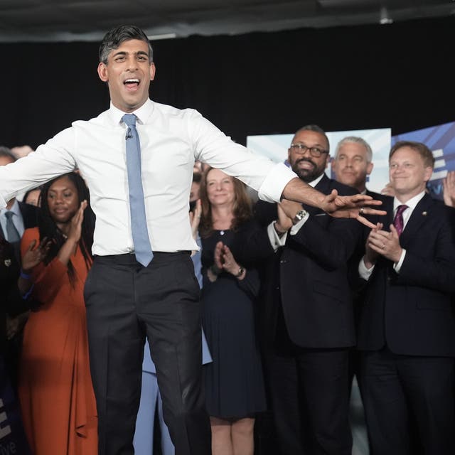 <p>Prime Minister Rishi Sunak during a General Election campaign event at ExCeL London after calling a General Election for July 4 (Stefan Rousseau/PA)</p>