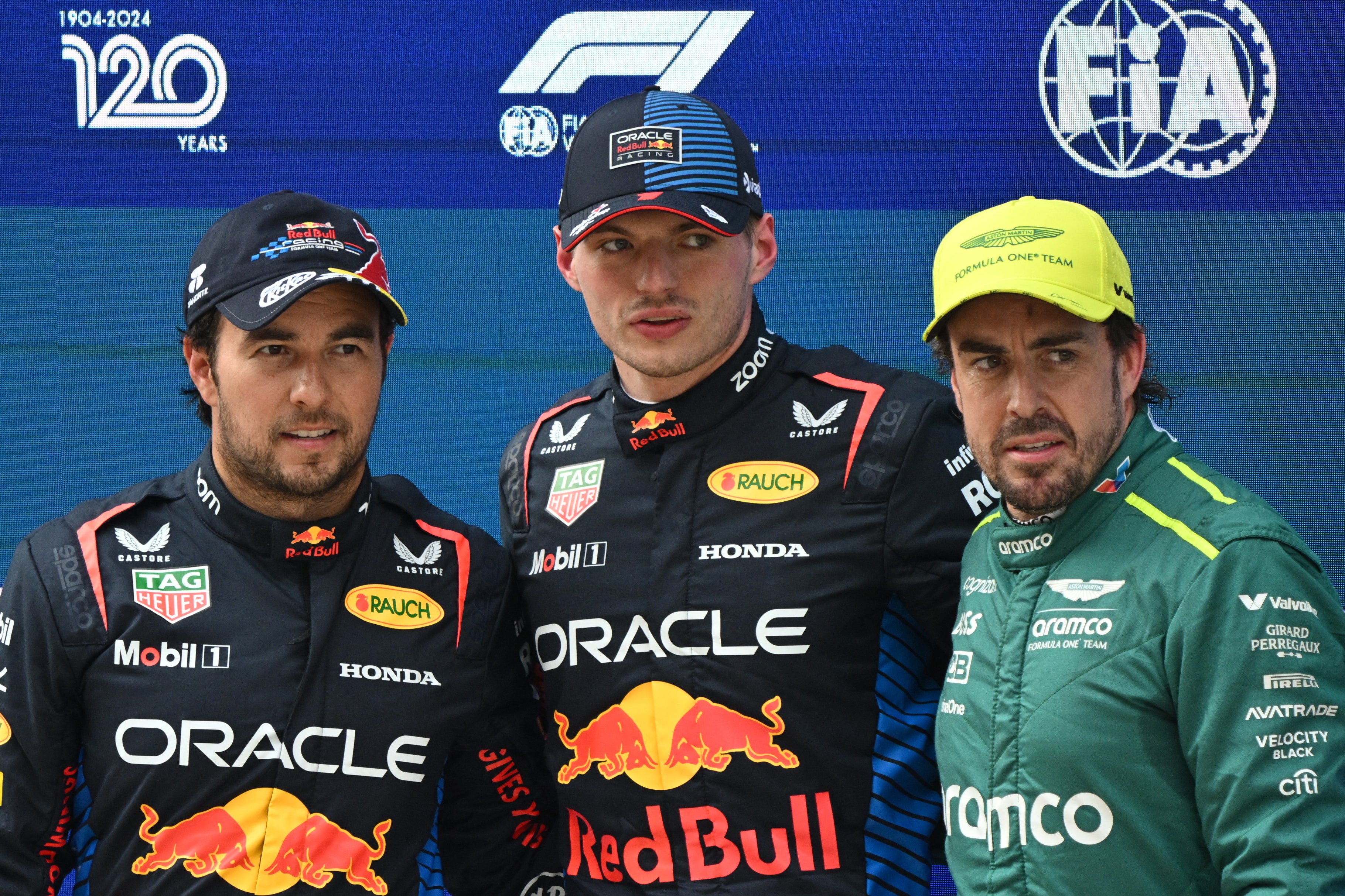 Verstappen (centre) and Alonso (right) have shared the podium on occasion