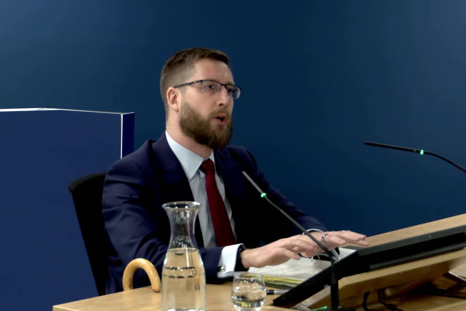 Cabinet Secretary Simon Case giving evidence at the inquiry