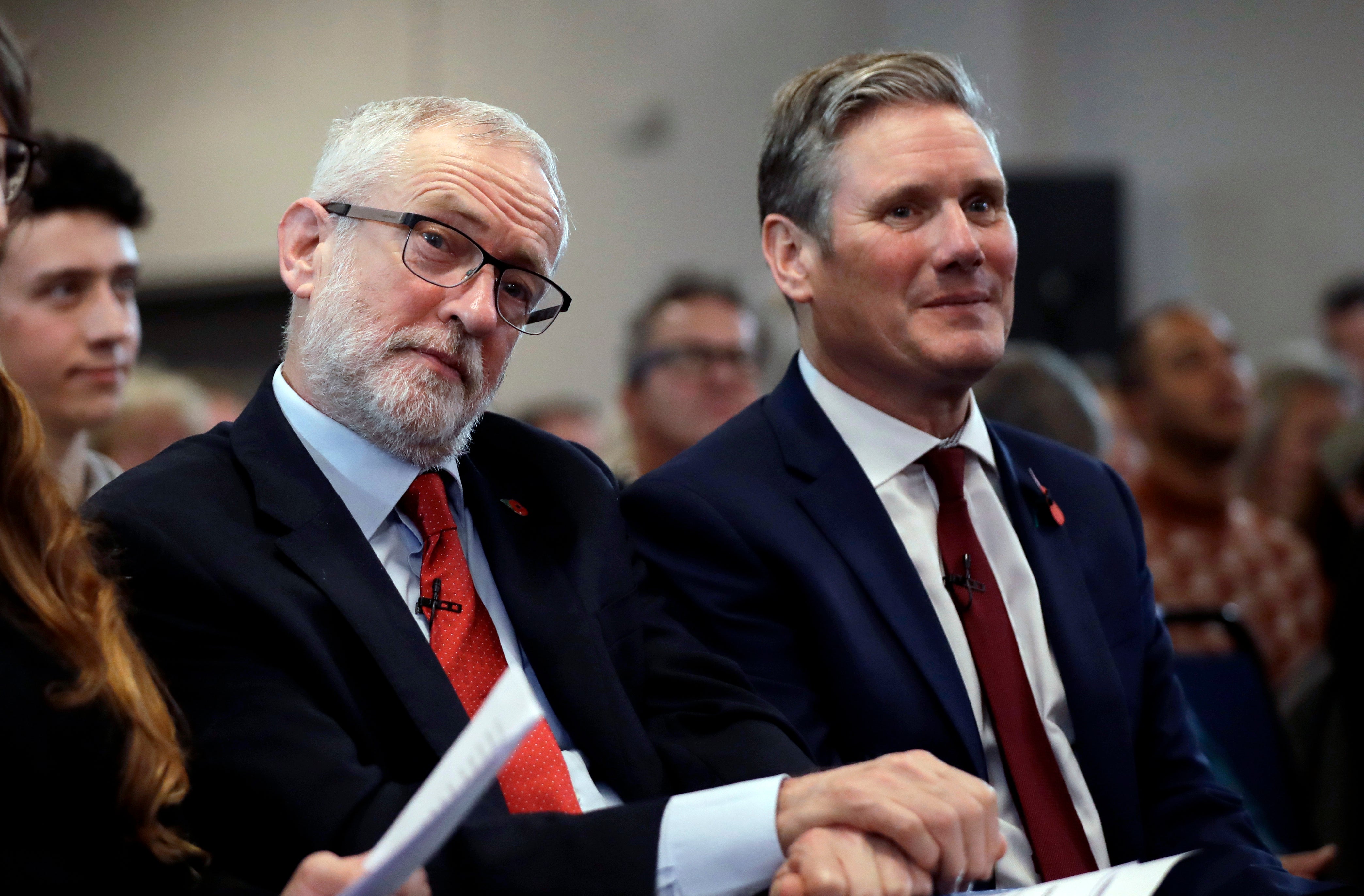 Former Labour Party leader Jeremy Corbyn and Sir Keir Starmer in 2019