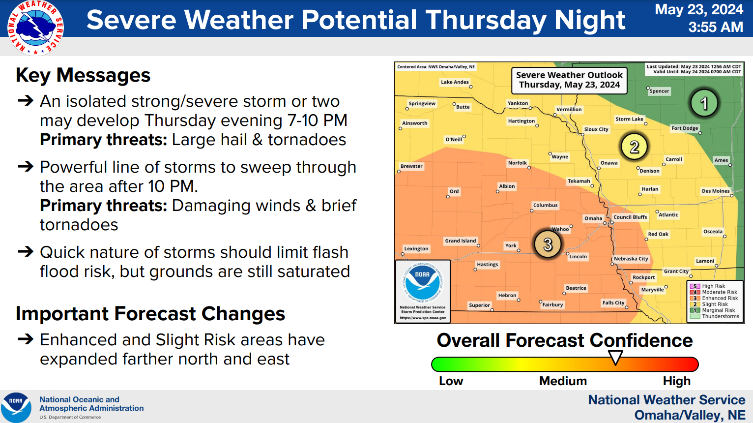 A National Weather Service infographic detailing Thursday evening’s extreme weather in the Great Plains region
