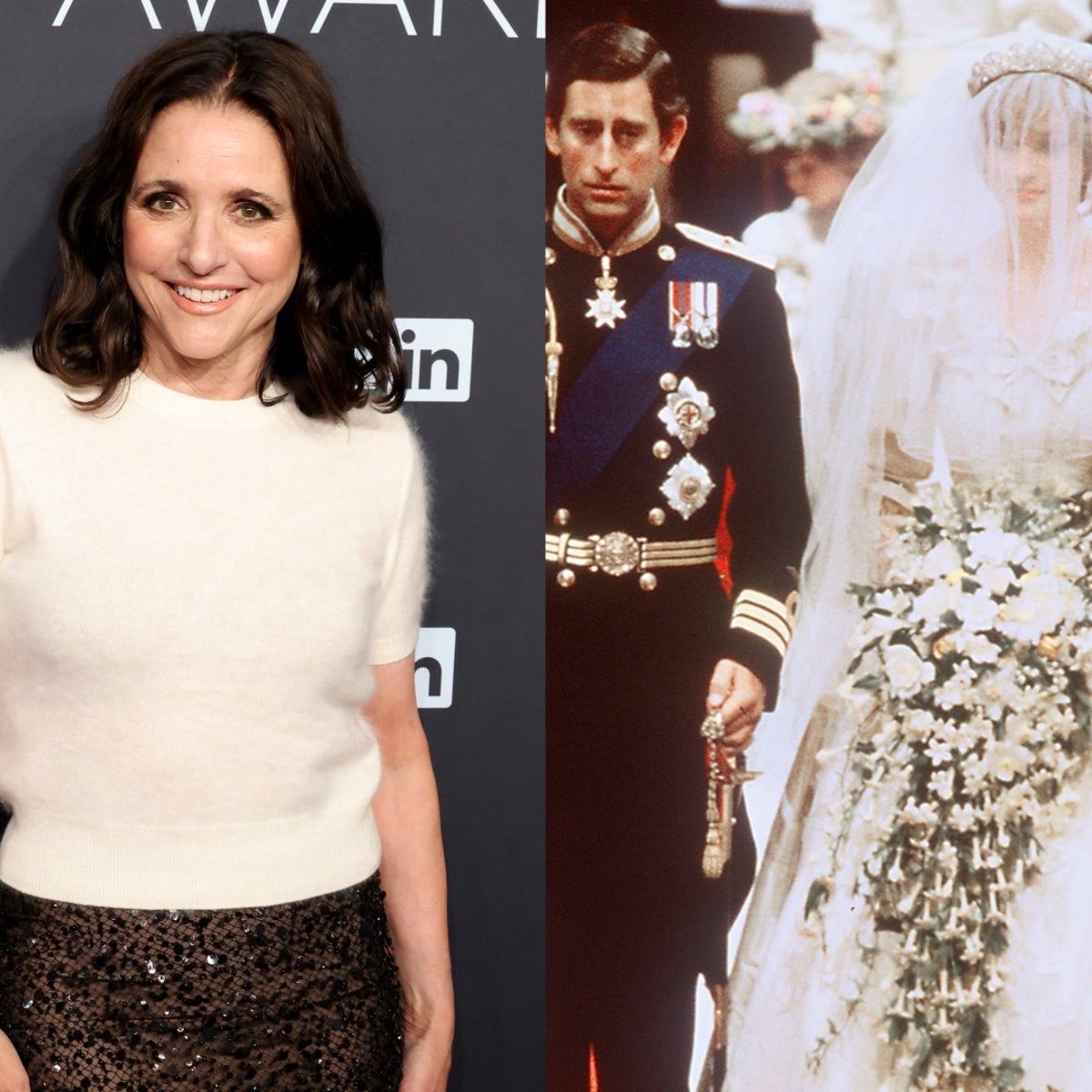 julia louis dreyfus bridesmaid dresses Julia Louis-Dreyfus Navy Blue Mermaid Evening Dress 2020 Oscars