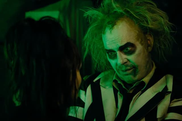 <p>Michael Keaton as Beetlejuice in the new trailer for Tim Burton’s ‘Beetlejuice Beetlejuice’</p>