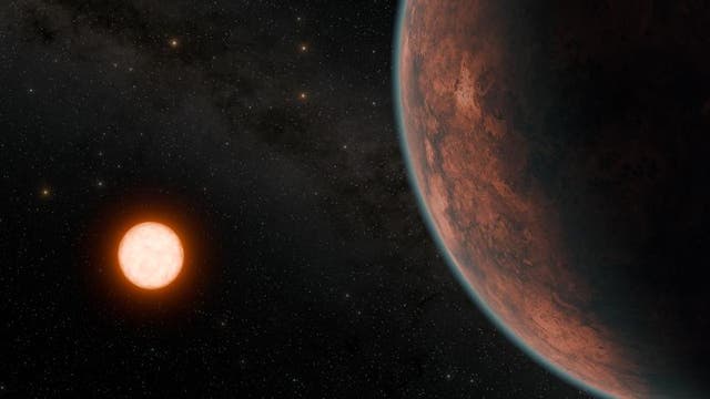 <p>Gliese 12 b, which orbits a cool, red dwarf star located just 40 light-years away, promises to tell astronomers more about how planets close to their stars retain or lose their atmospheres. In this artist’s concept, Gliese 12 b is shown retaining a thin atmosphere.</p>