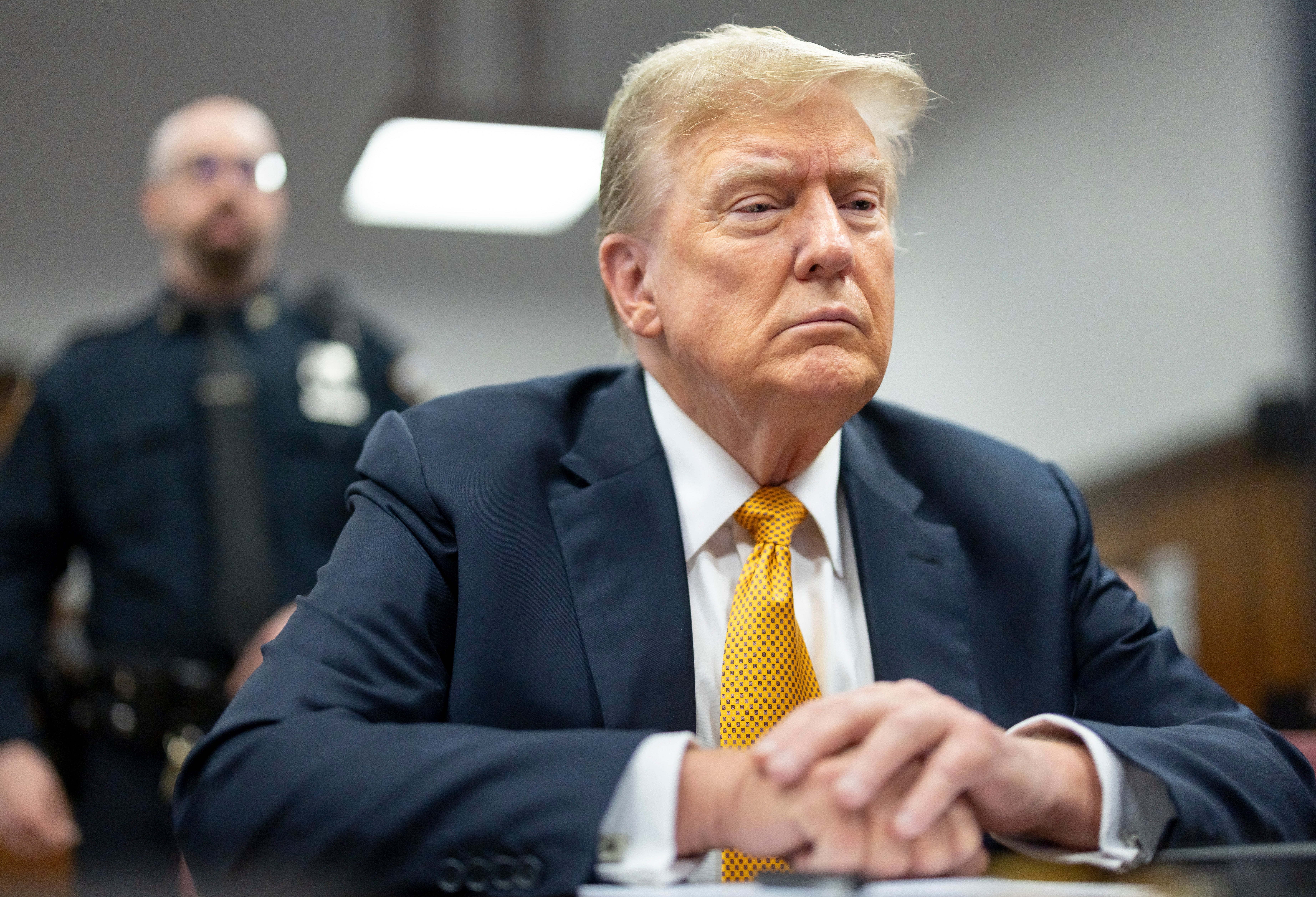 Trump has spent the majority of his time as a criminal defendant sitting nearly motionless, for hours, leaning back in his chair with his eyes closed