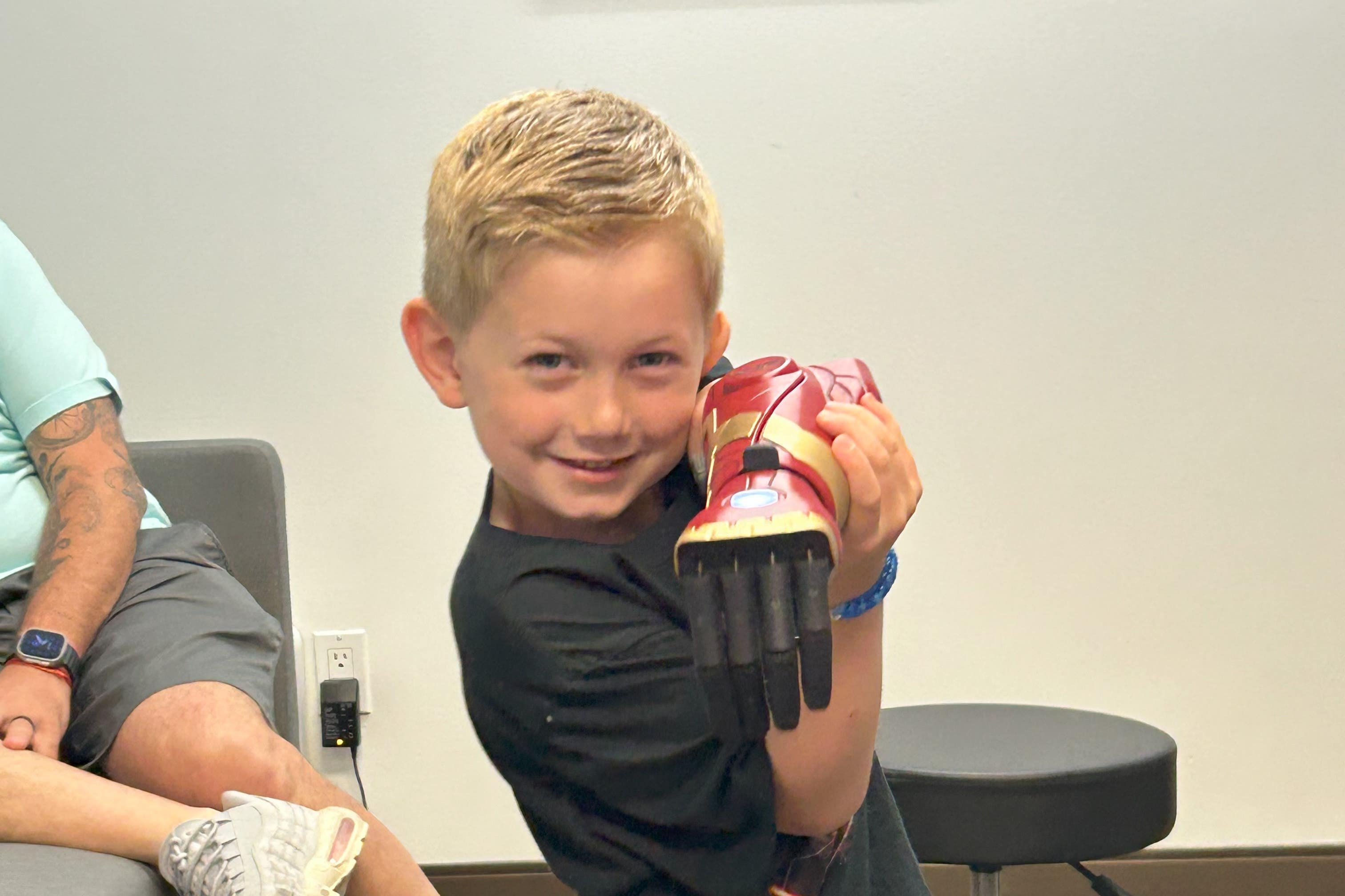 Jordan Marotta, five, has become the youngest person in the world to get a bionic Hero Arm (Ashley Marotta/ PA)