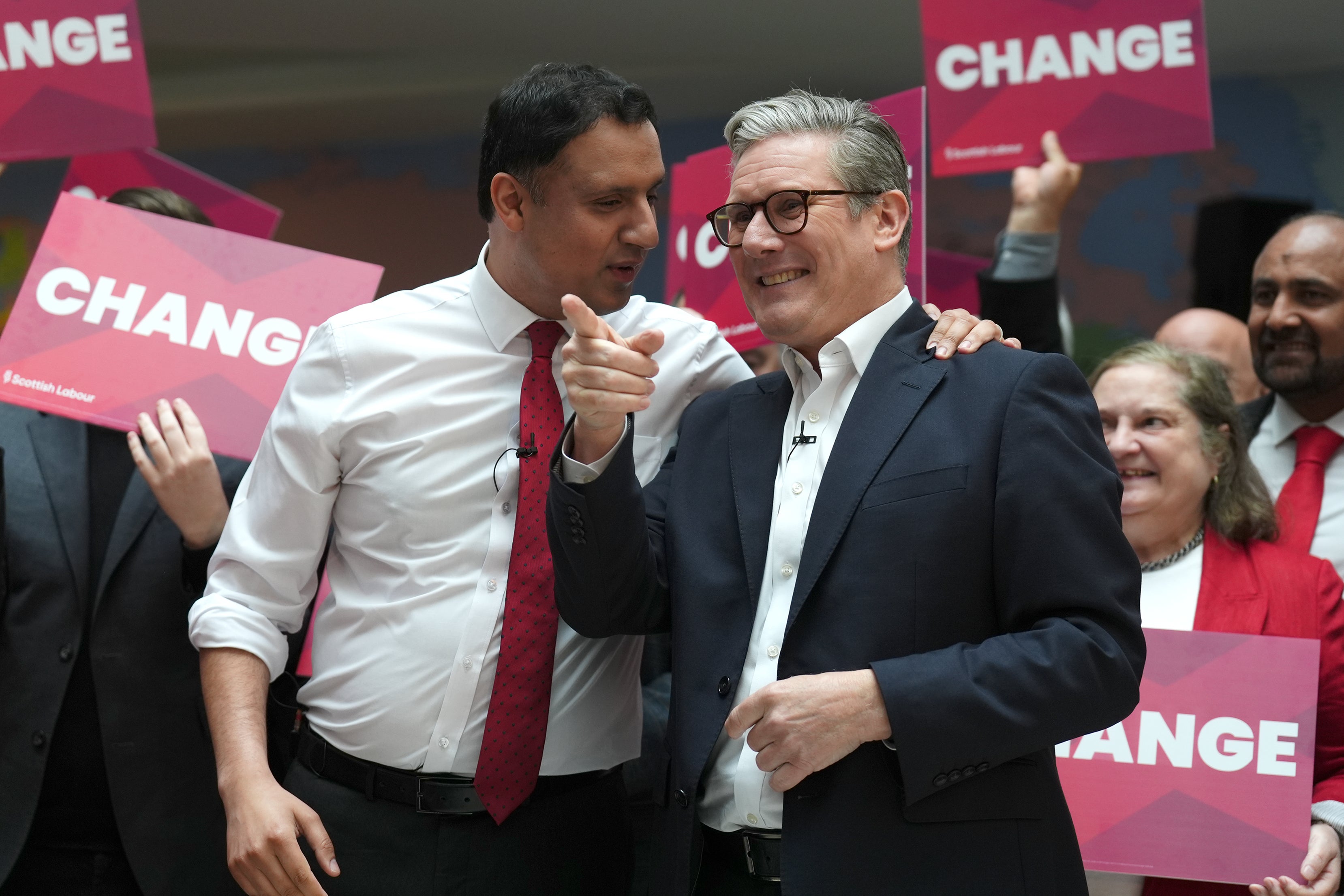 Labour leader Sir Keir Starmer (right) and Scottish Labour leader Anas Sarwar launch Scottish Labour's General Election campaign at City Facilities in Glasgow