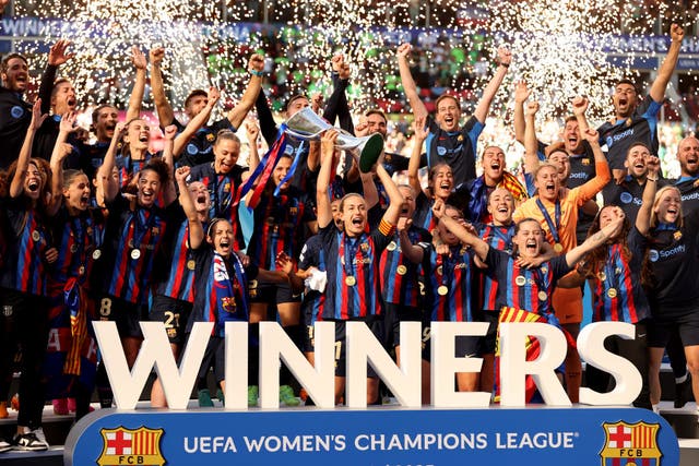 <p>Barcelona are aiming to win a third Women’s Champions League in four seasons against Lyon </p>