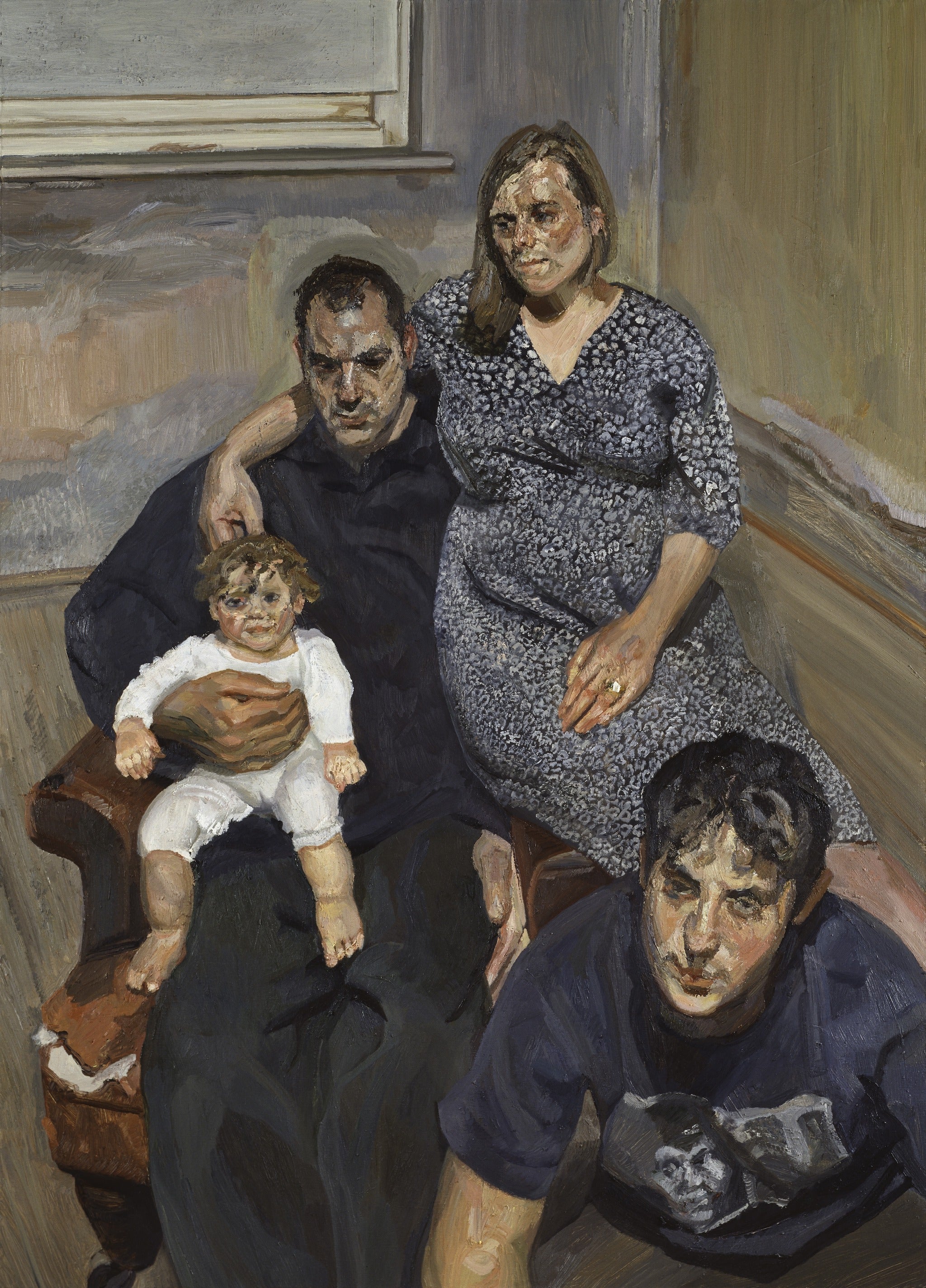 ‘The Pearce Family, 1998’ shows Rose Boyt aged 39, her husband Mark Pearce and his son Alex, and their new baby Stella