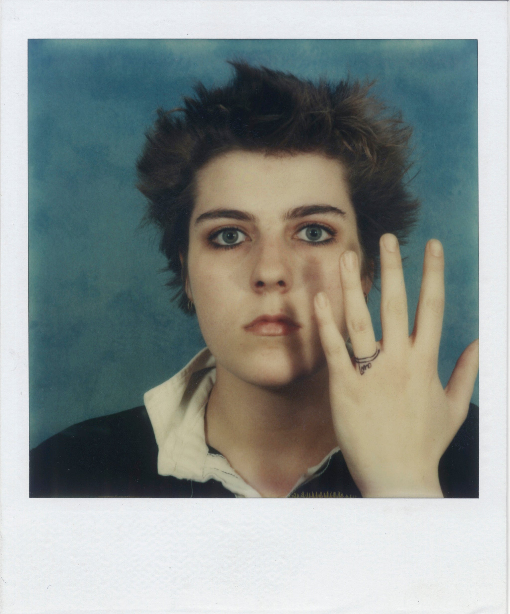 Self-portrait with ring drawn by Andy Warhol, New York, 1978