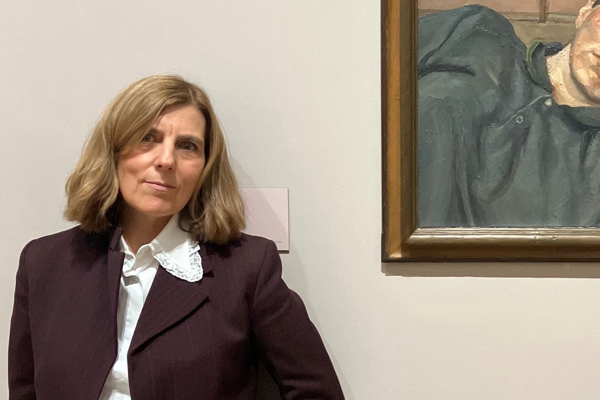 Rose Boyt pictured next to ‘Rose, 1990’ by Lucian Freud