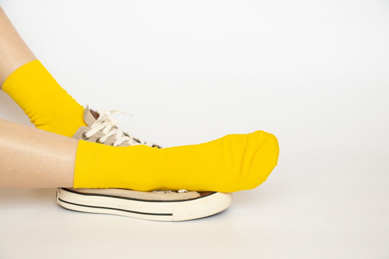 Feeling bold?  Add some yellow socks to the mix.