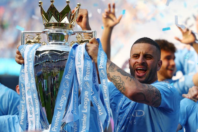 <p>Kyle Walker will try to lift another trophy this weekend </p>
