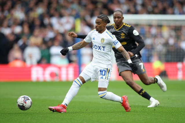 <p>Crysencio Summerville and his Leeds team lost 2-1 at home to Southampton on the final day of the regular Championship season </p>