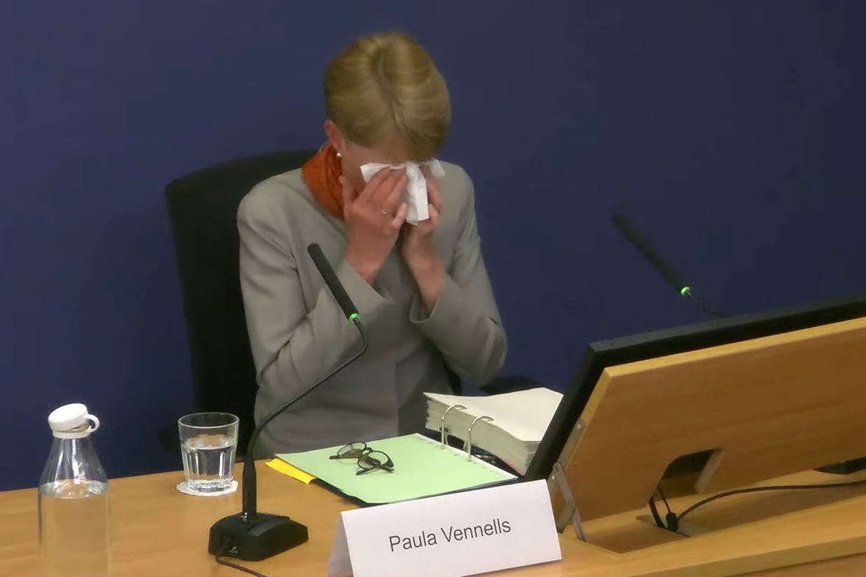 Ms Vennells was pushed to tears multiple times during the inquiry