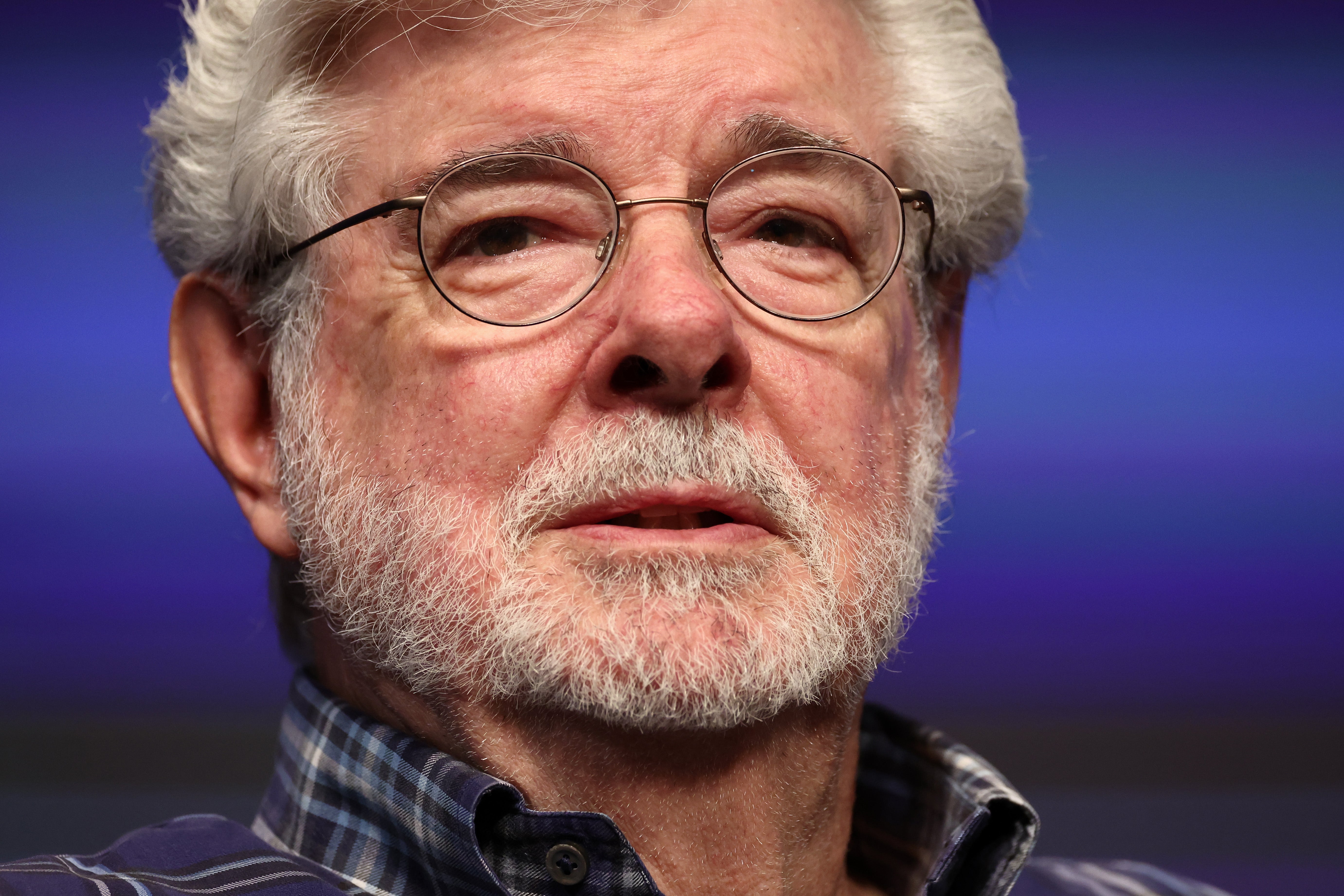 George Lucas onstage at the Cannes Film Festival on 24 May 2024