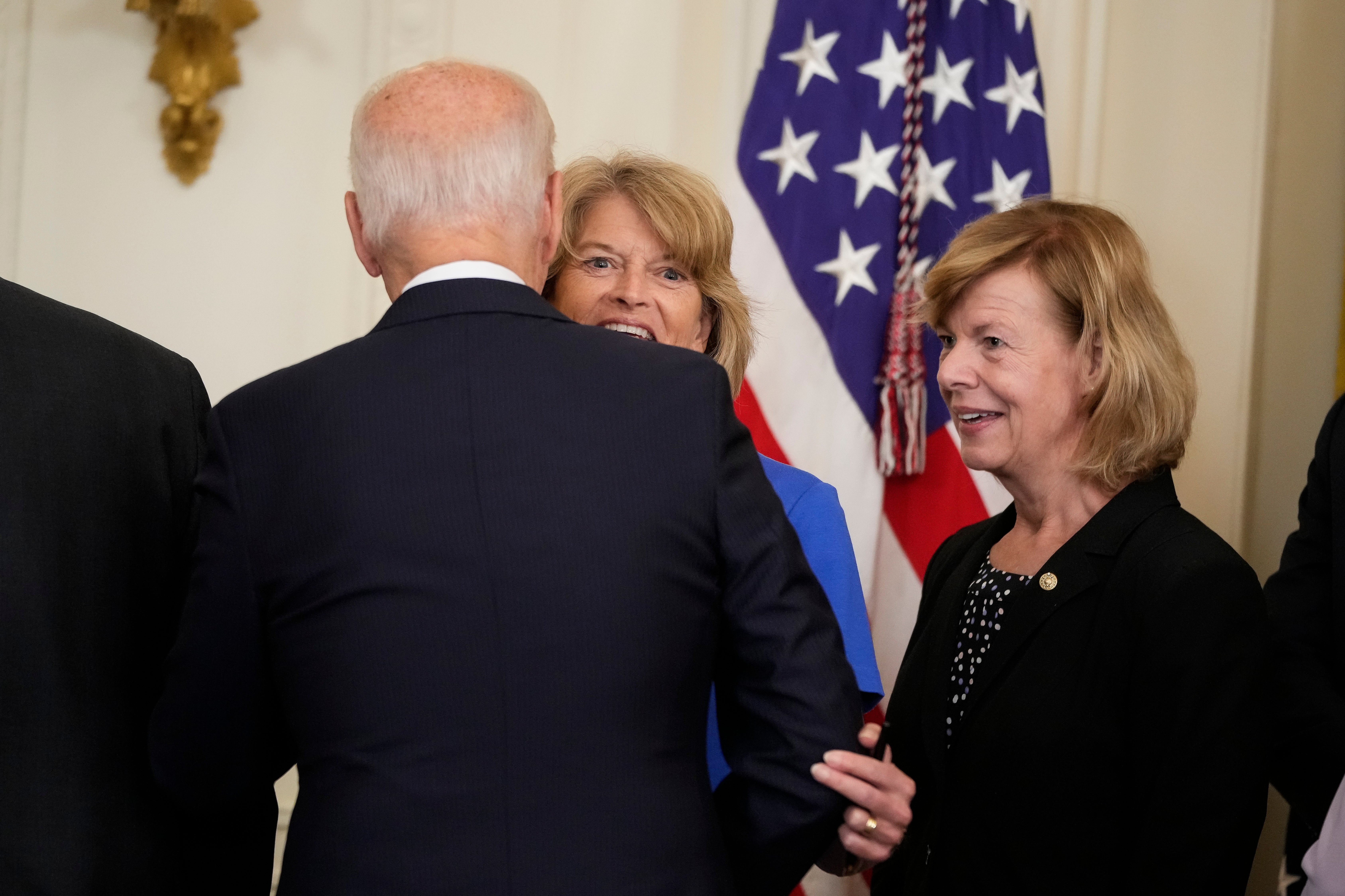 Despite President Joe Biden’s unpopularity Sen. Tammy Baldwin (D-WI) has not sustained much damage to her public polling as she seeks re-election. (Photo by Drew Angerer/Getty Images)