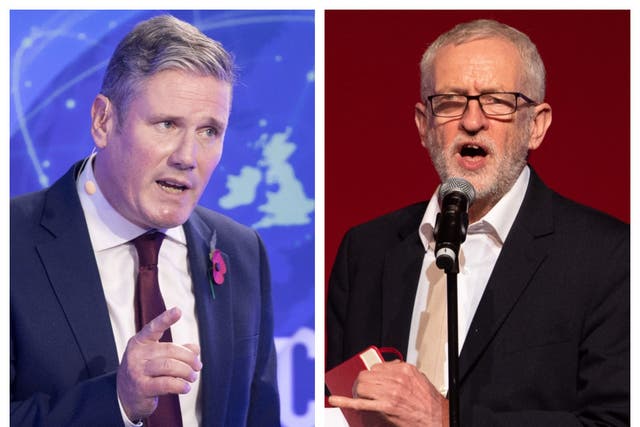 Jeremy Corbyn has accused Sir Keir Starmer of undermining democracy (PA)