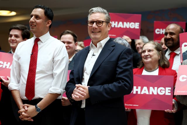 <p>Starmer joins Anas Sarwar in the launch of Labour’s general election campaign in Scotland </p>