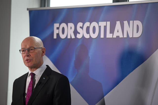 John Swinney has been on the campaign trail (Michael Boyd/PA)