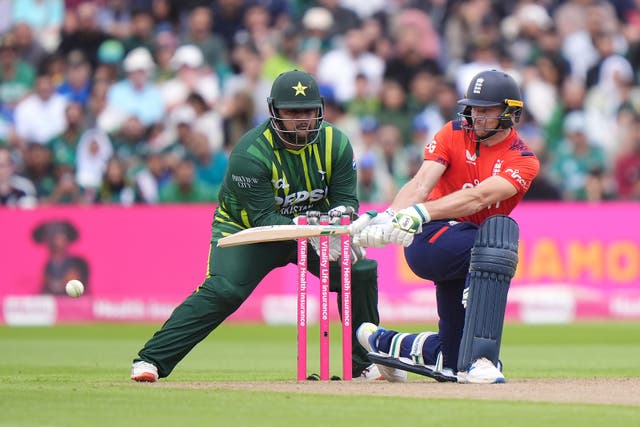 England’s Jos Buttler hit 84 against Pakistan (Bradley Collyer/PA)