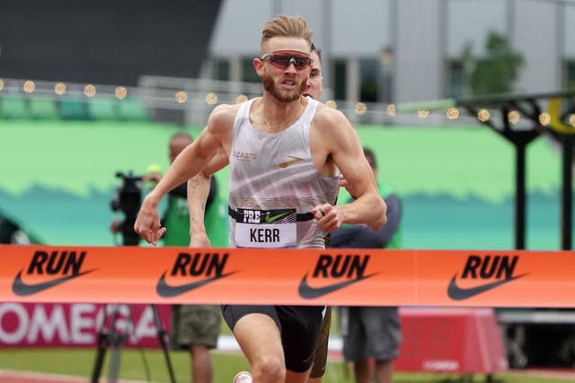 <p>Josh Kerr ran a brilliant time in the mile race in Eugene </p>